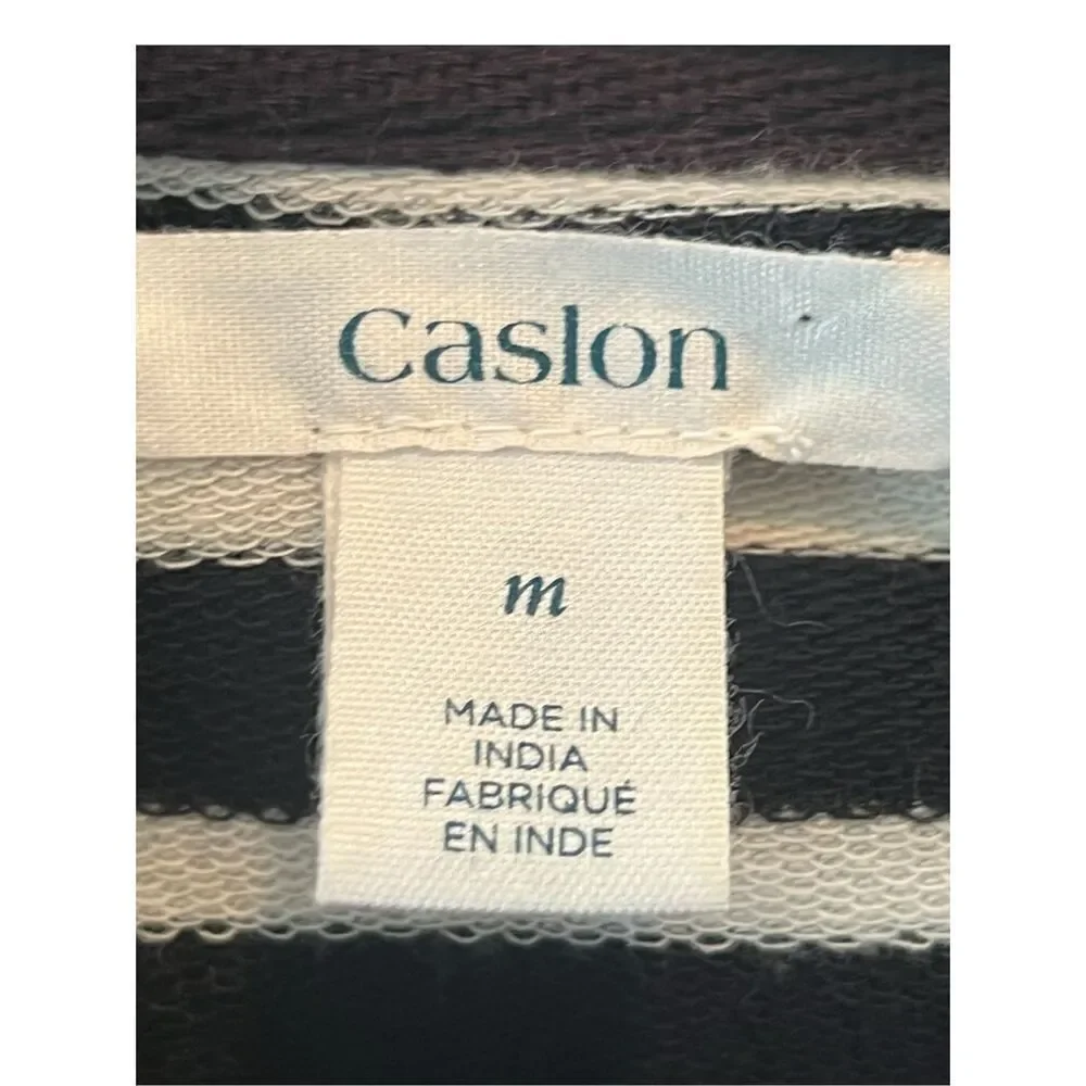 Caslon NWT Sz M Striped Full Zip Sweater